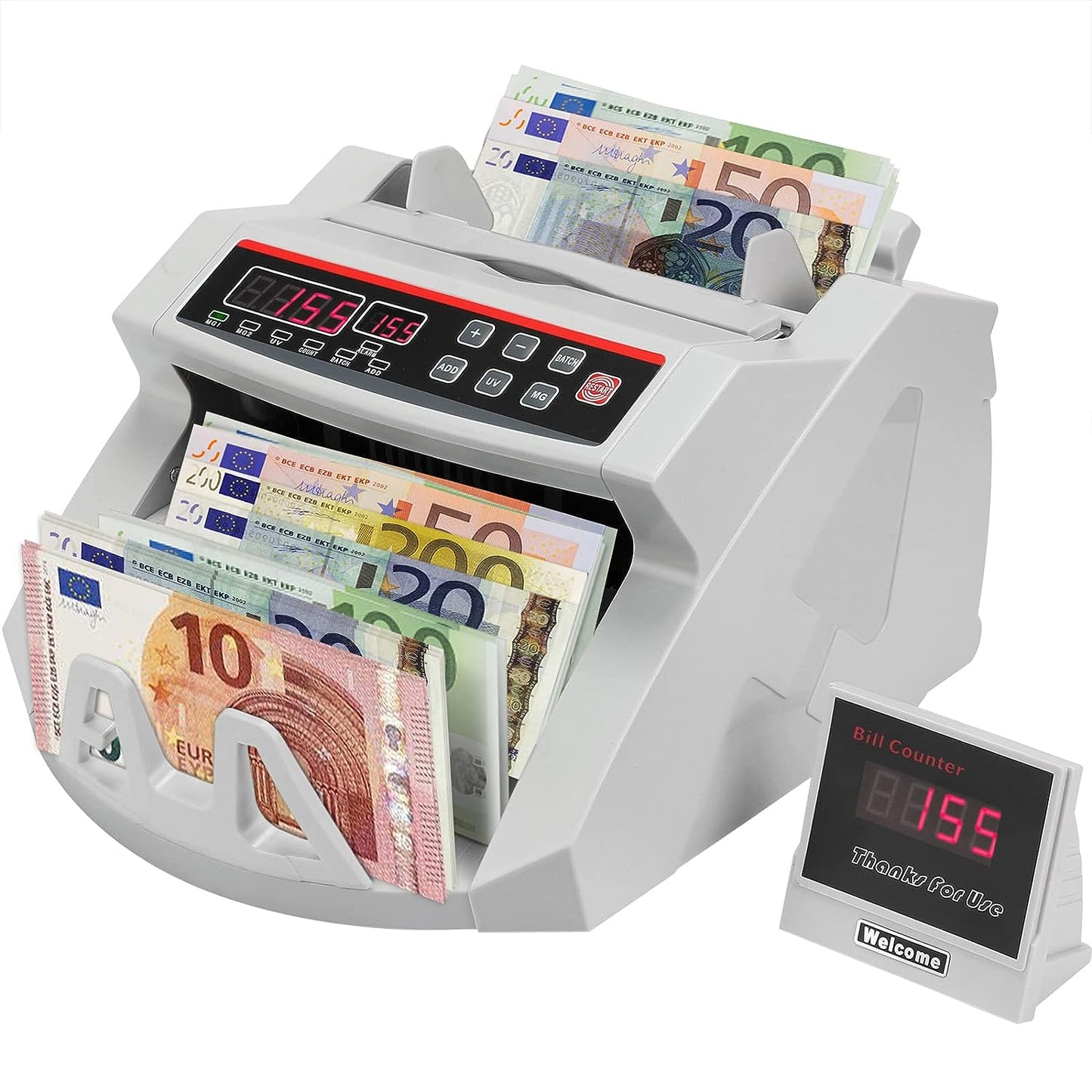 A.M.C. Conta Banconote Display LED Rivelatore di Banconote False, 1000 banconote/minuto
