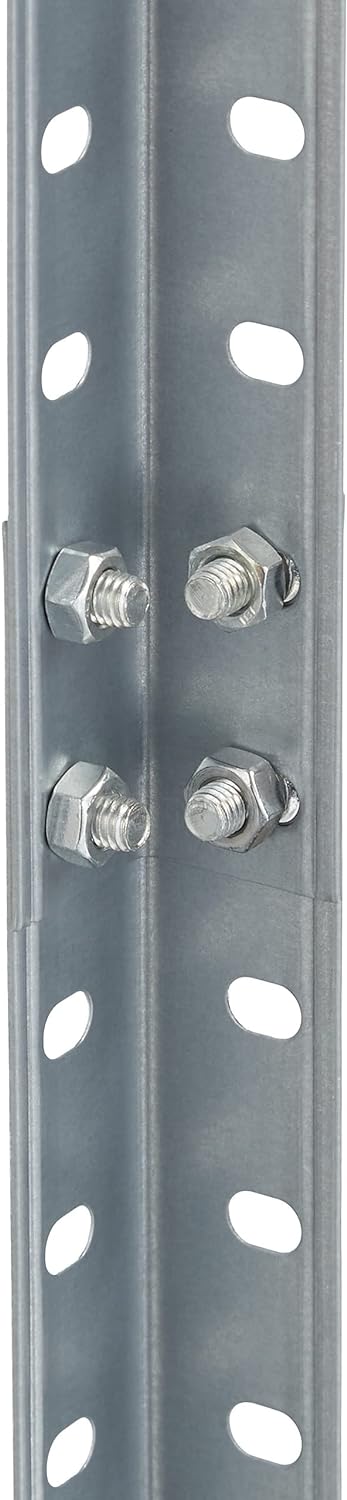 Scaffale in Metallo Zincato, capacità di 160 kg, HLP: 145x75,5x30 cm, 4 Ripiani, Acciaio, Cantina, Argento